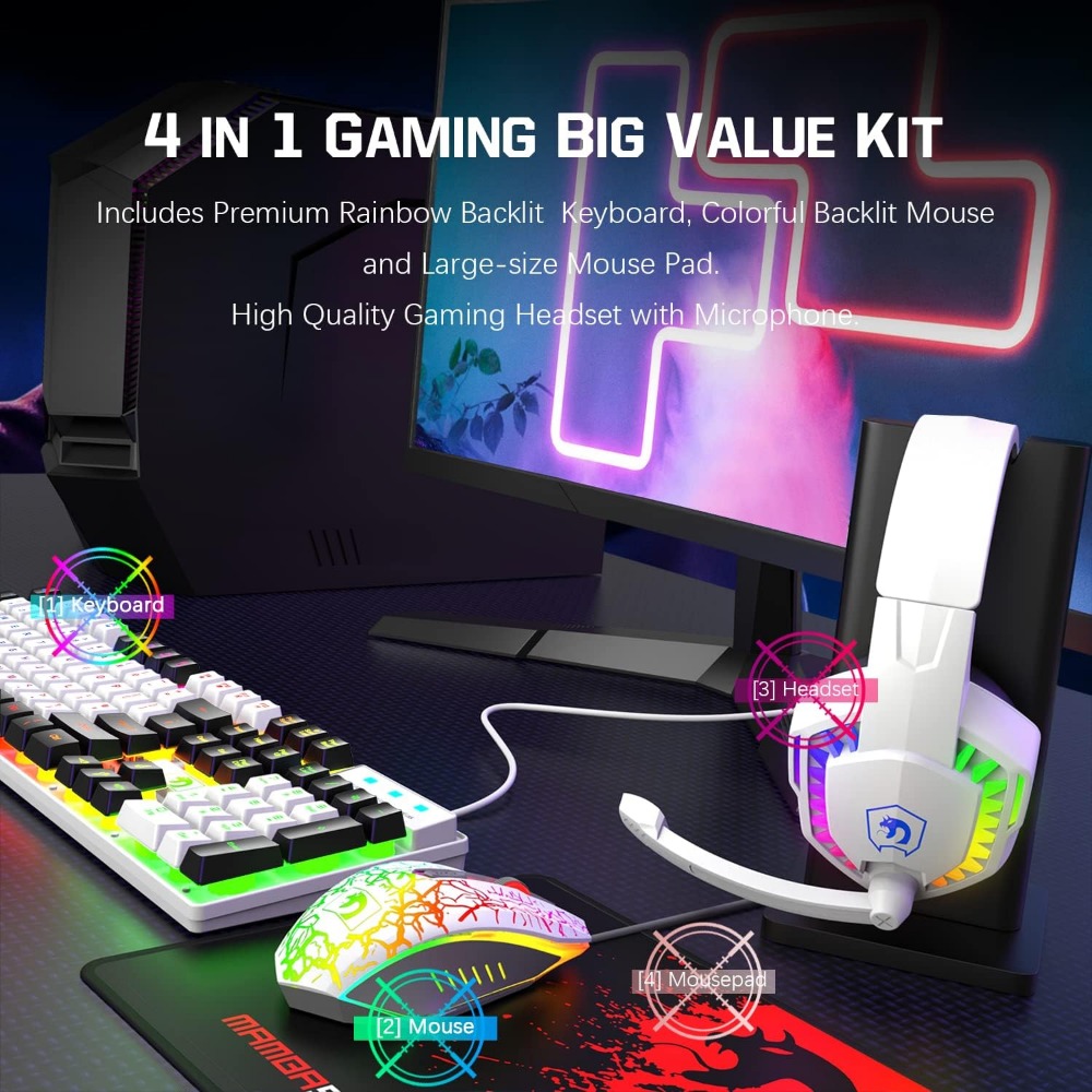 مجموعة لوحة مفاتيح وماوس بإضاء - مراجعة Gaming Console Uk وسعره